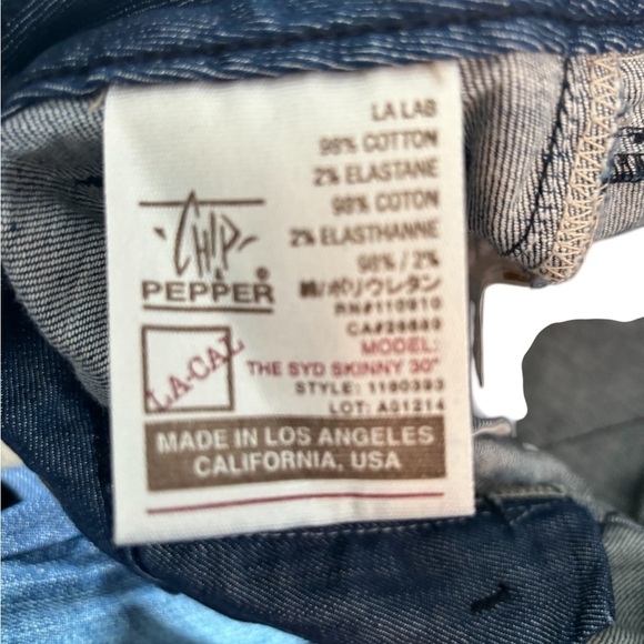 Vintage Chip & Pepper La-Cal Women’s Low Rise Skinny Jean Size 28 Zipper closure - Picture 7 of 8